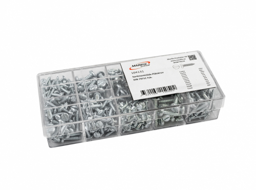 Assortment box Sheet metal screw DIN 7971C Fzb,. 645 pcs in the group Fasteners / Prepackaged / Assortment box at Marifix (104131var)