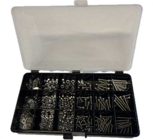 Assortment box A4, screw, washer nut M4-M6 400 parts in the group Fasteners / Prepackaged / Assortment box at Marifix (104193)