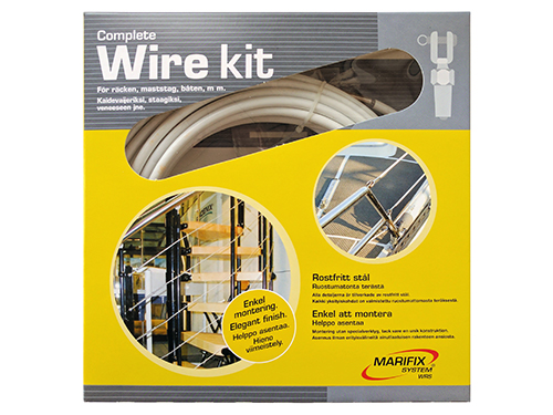 Wire set, 10 m x 4 mm, PVC-coated, rigging screws, terminal (stainless steel) in the group Wire, chain, rope / Wire / Wire kit at Marifix (1761-10)
