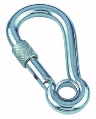 Carabiner with eyelet and lock, stainless steel in the group Fittings & accessories / Fittings / Carabiners at Marifix (276-2)