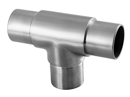 Three-way connection, straight, round tube (satin) in the group Railing parts / Hand rails / Tube fittings at Marifix (J020542)