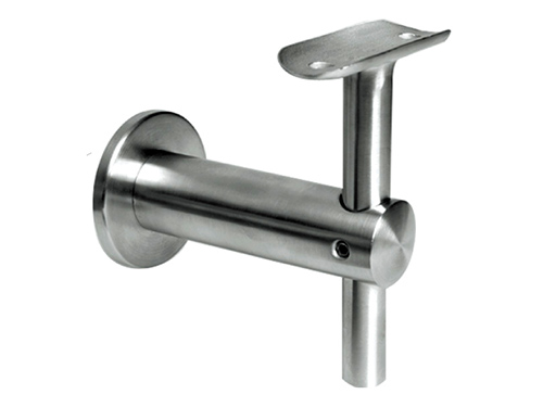 Wall bracket for hand rail, adjustable (round, satin) in the group Railing parts / Hand rails / Wall brackets at Marifix (J091342-304)