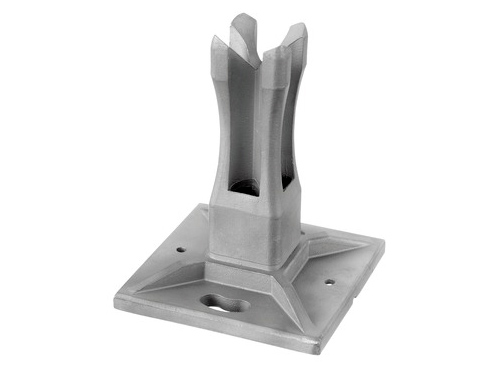 Base plate for square post, with tube in the group Railing parts / Posts & base plates / Base plates & wall brackets at Marifix (416G13)