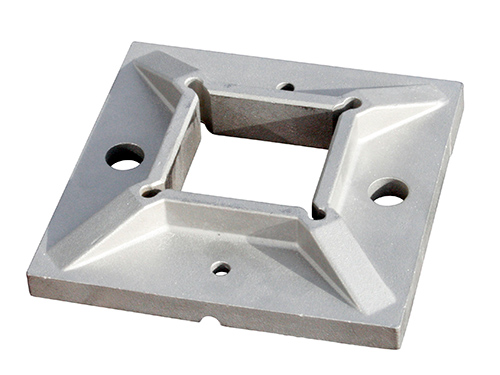 Base plate for square post, welded (satin) in the group Railing parts / Posts & base plates / Base plates & wall brackets at Marifix (S455140)