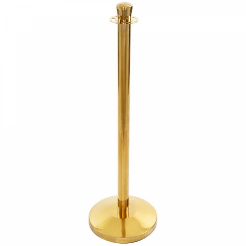 Queue pole with base plate, brass in the group Railing parts / Posts & base plates / Queue poles at Marifix (420-1)
