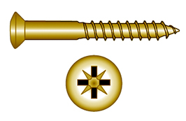 Brass screw, raised csk PZ, DIN 7995 (5.0 x 30 mm) in the group Fasteners / Screws / Brass screws at Marifix (7995-M-5X30)