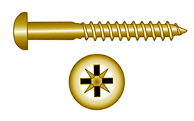 Brass screw, button PZ, DIN 7996 (3.5 x 16 mm) in the group Fasteners / Screws / Brass screws at Marifix (7996-M-3,5X16)