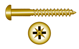 Brass screw, button Pozidriv, DIN 7996 in the group Fasteners / Screws / Brass screws at Marifix (7996-M)