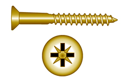 Brass screw, countersunk Pozidriv, DIN 7997 in the group Fasteners / Screws / Brass screws at Marifix (7997-M)