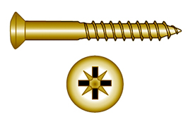 Brass screw for handrails, DIN 7995 in the group Railing parts / Accessories / Fasteners for railings at Marifix (9477-ME)
