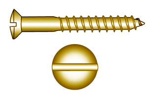 Brass screw, raised csk drive, DIN 95 (2.5 x 10 mm) in the group Fasteners / Screws / Brass screws at Marifix (95-M-2,5X12)