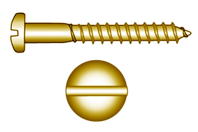Brass screw, button slot, DIN 96 (5.0 x 50 mm) in the group Fasteners / Screws / Brass screws at Marifix (96-M-5X50)