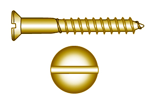Brass screw, csk, slot, DIN 97 (2.5 x 16 mm) in the group Fasteners / Screws / Brass screws at Marifix (97-M-2,5X16)
