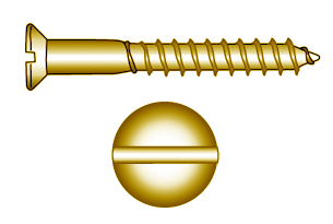 Brass screw, csk, slot, DIN 97 (4.0 x 35 mm) in the group Fasteners / Screws / Brass screws at Marifix (97-M-4X35)