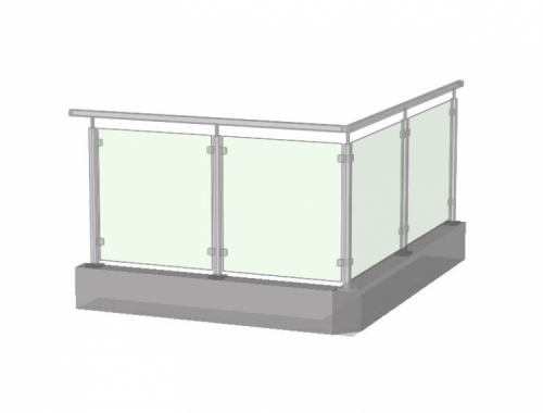 Glass railing  square post with top fitting, top in the group Railing parts / Posts & base plates / Railing posts at Marifix (ABC12345)