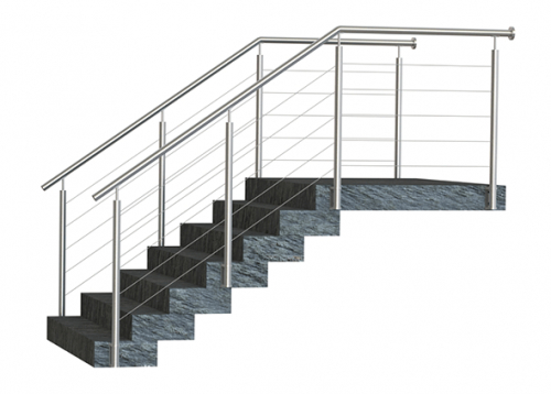 Glass railing: round post  in the group Railing parts / Posts & base plates / Railing posts at Marifix (300-316-904V)