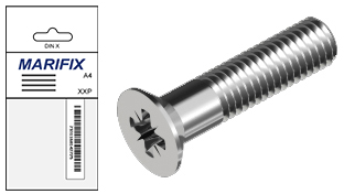 Machine screw, csk PZ A4, DIN 965 (6 x 30 mm, 10-pack) in the group Fasteners / Prepackaged / Prepackaged for racks at Marifix (00965-4-6X30Z)