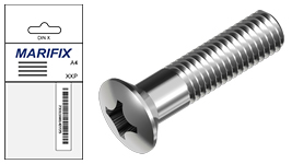 Machine screw, raised csk PZ A4, DIN 966 (5 x 30 mm, 10-pack) in the group Fasteners / Prepackaged / Prepackaged for racks at Marifix (00966-4-5X30Z)