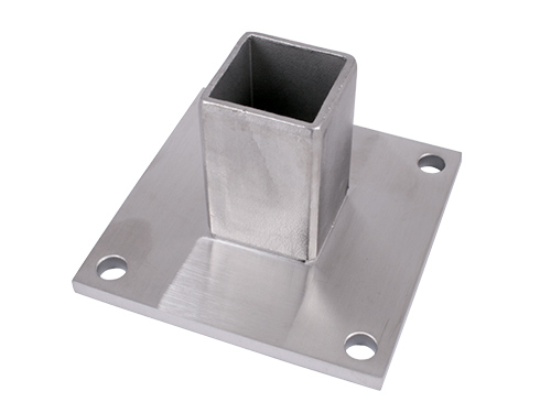 Base plate for square post, machine-pressed (satin) in the group Railing parts / Posts & base plates / Base plates & wall brackets at Marifix (S4204000-40)