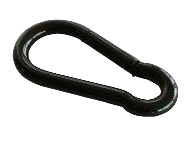 Carabiner without eyelet, painted black, galv.