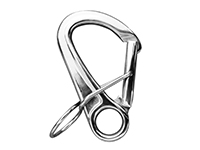 Bent mooring hook, stainless steel