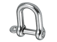 D-shackle with fixed bolt, stainless steel