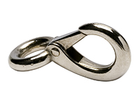 Carabiner with fixed eyelet, nickel-plated