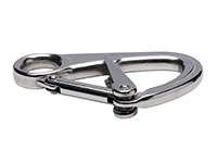 Safety hook with double locking, stainless steel
