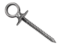 Eye bolt with wood thread, flat, stainless steel