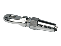 Eyelet end terminal, swageless, stainless steel