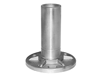 Base plate for round post, with tube attachment