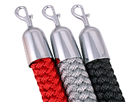 Rope with fittings for queue poles