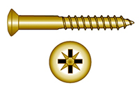 Brass screw, raised countersunk Pozidriv, DIN 7995