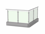 Glass railing  square post with top fitting, top