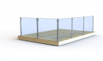  Glass Railing round post with end cap, top