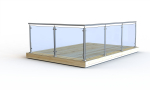 Glass railing: Complete round post with top fitting, top
