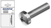 Crosshead screw, button Pozidriv A4, DIN 7985 (bag)