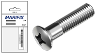 Machine screw, raised countersunk Pozidriv A4, DIN 966 (bag)