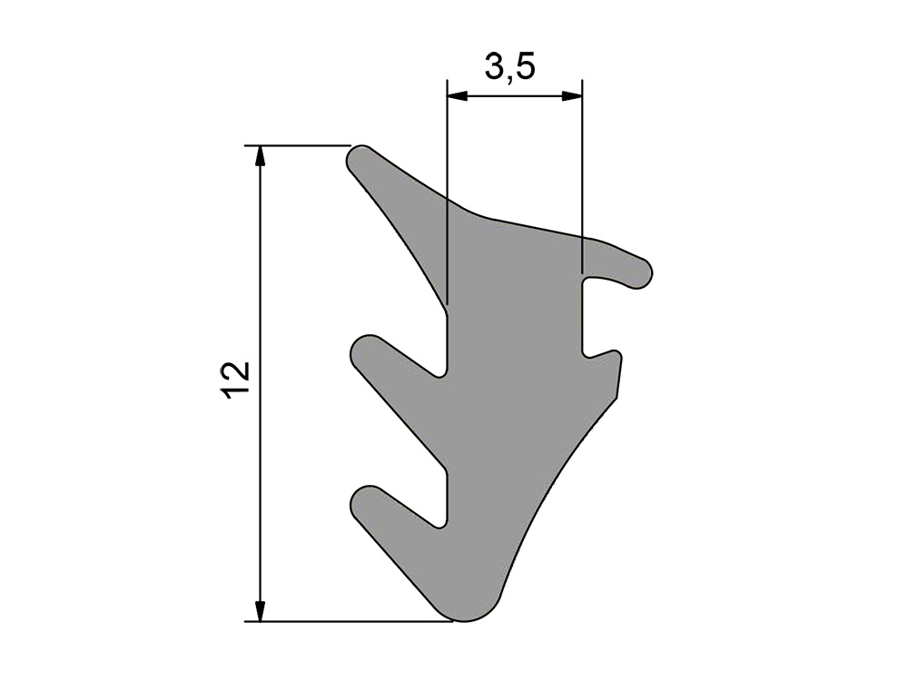 Rubber For Glass Wall Profile For Glass Thickness 10 Mm Railing