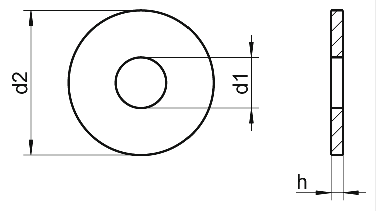 Large Washers M8 (Bore Diameter 8.4) Pack of 10 DIN 9021 A2