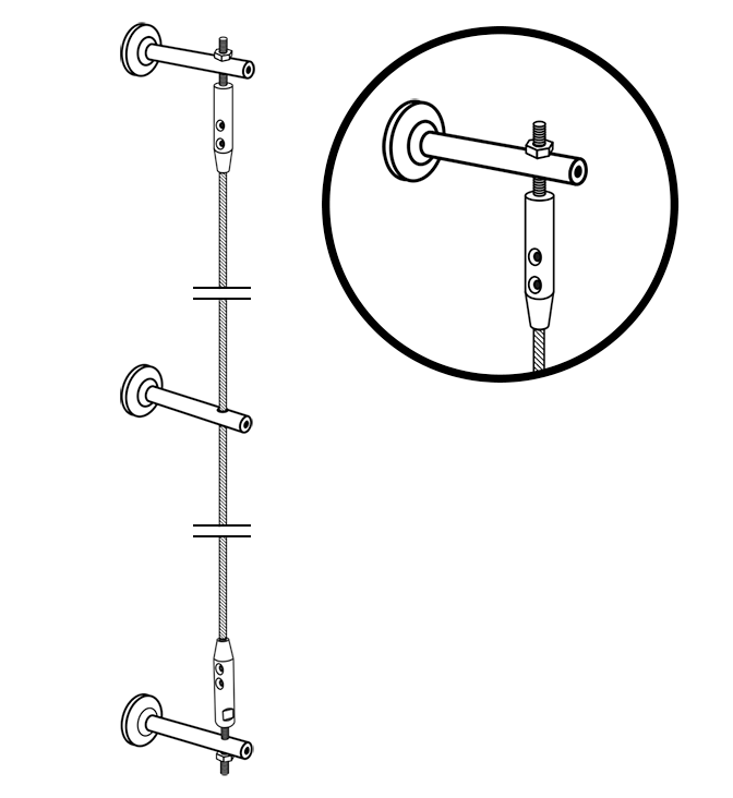 Illustration of wall trellis with wall brackets