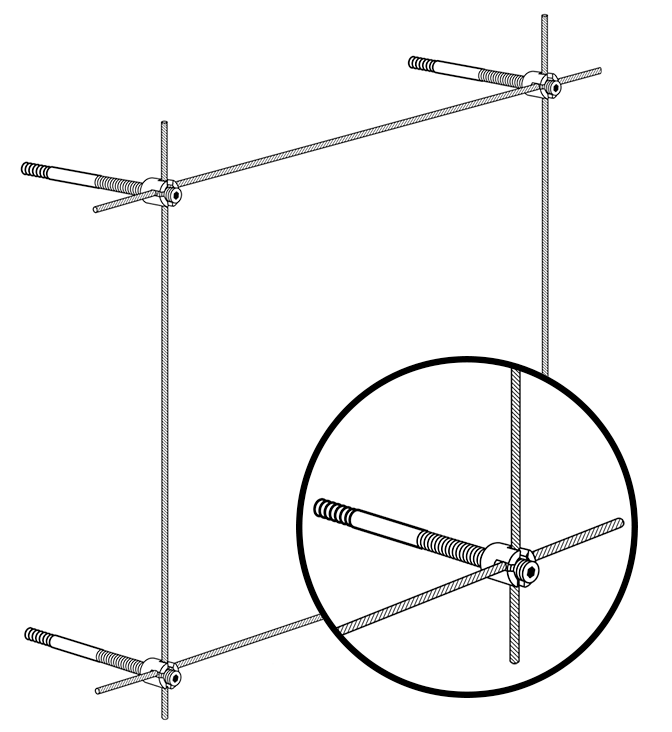 Illustration of wall trellis with cross-locks