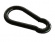 Carabiner without eyelet, painted black, galv. (10 x 100 mm)
