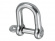 D-shackle with fixed bolt, stainless steel (8 mm)