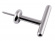 Coat hook with wood thread, stainless steel (40 mm)