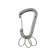 Alu spring hook with key rings silver