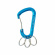 Alu spring hook with key rings Blue