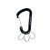 Alu spring hook with key rings black