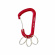 Alu spring hook with key rings red